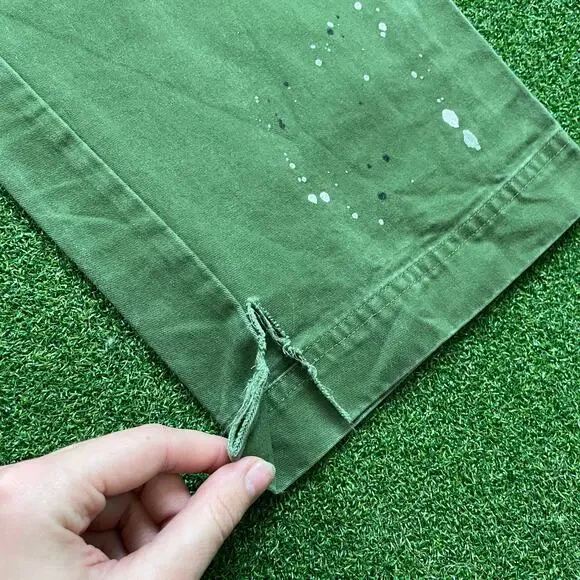 Aimé Leon Dore Olive Green Paint Splatter Elastic Waist Chino Pants Sz 30 - Picture 6 of 8